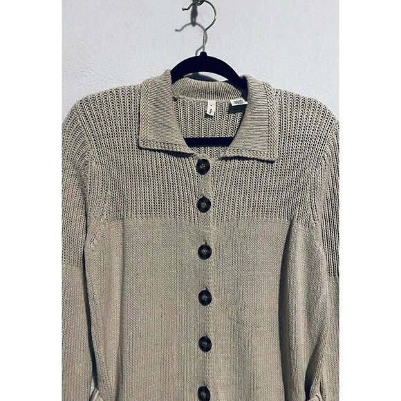 Anthropologie Moth Sweater Womens Medium Brown Long Line Cardigan Button Up Boho - Picture 2 of 7